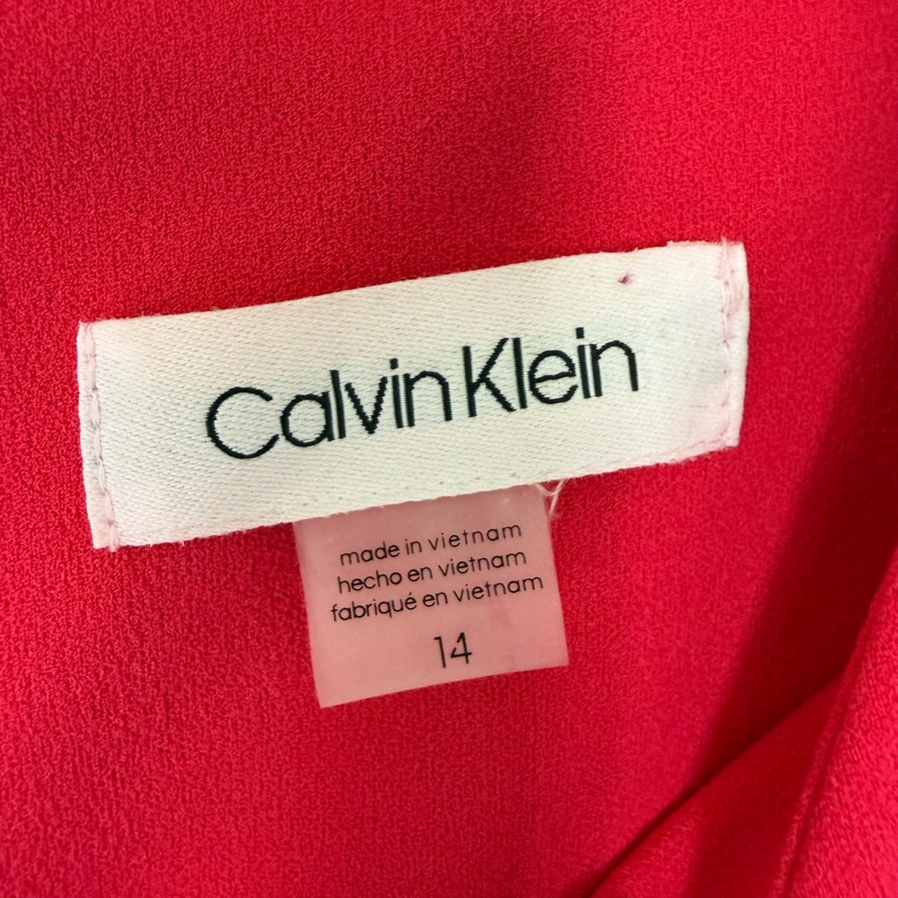 Calvin Klein Vibrant Hot Pink Midi Dress Size 14 - Picture 2 of 8
